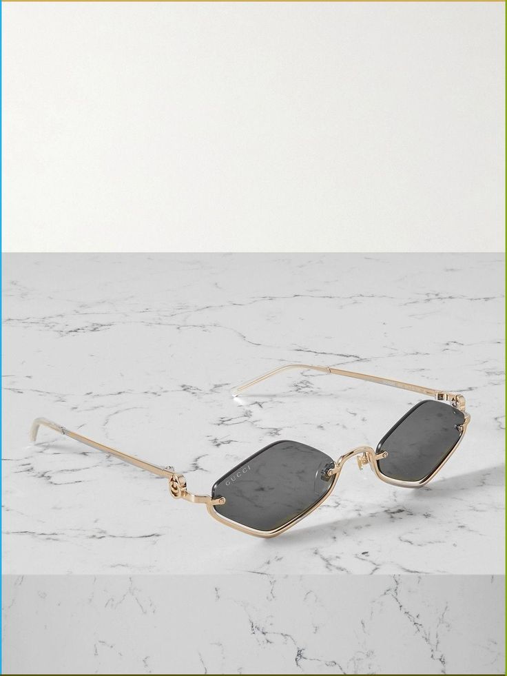 Chunky Gold Metal Geometric Sunglasses