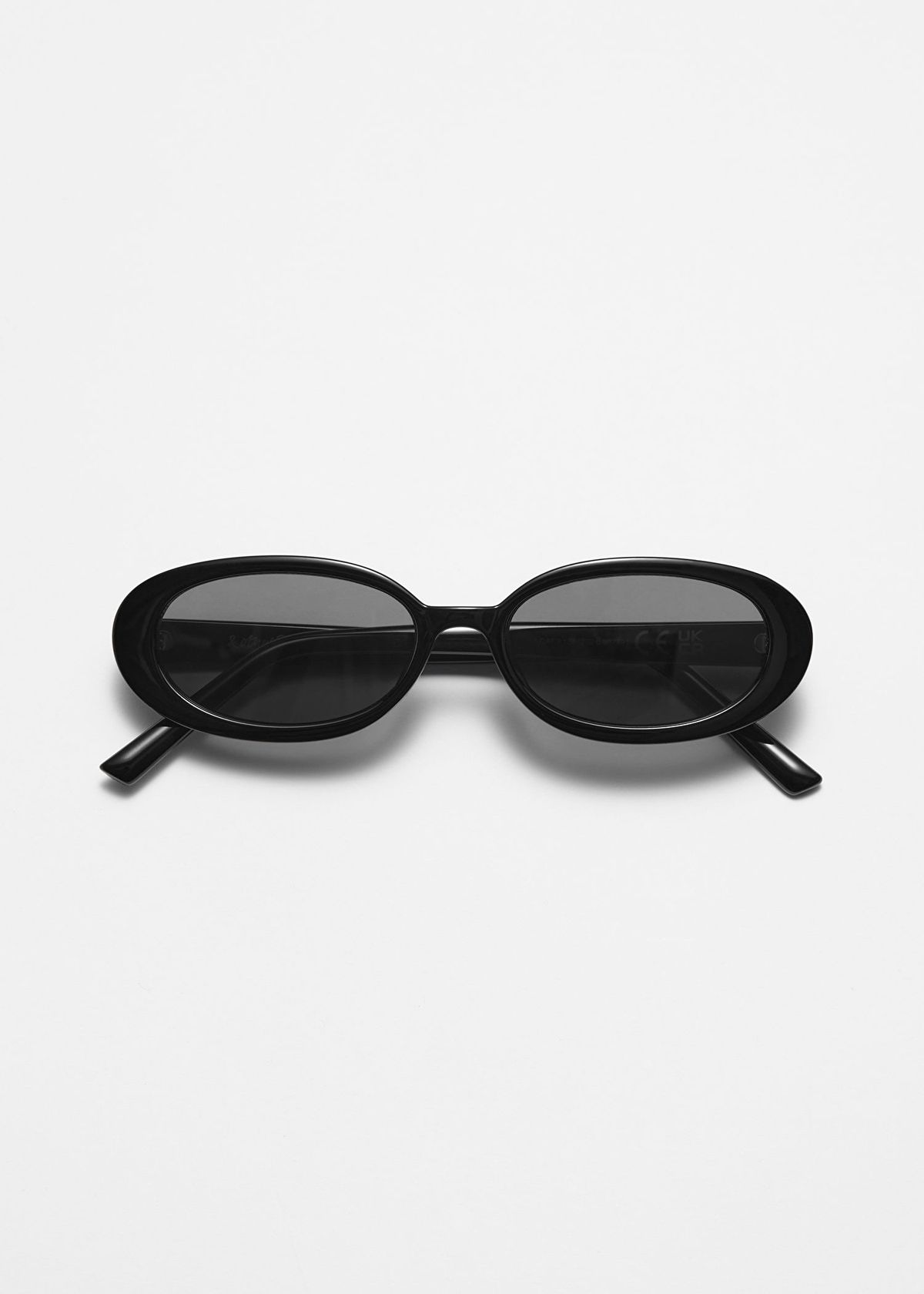 Classic Black Oval Acetate Sunglasses