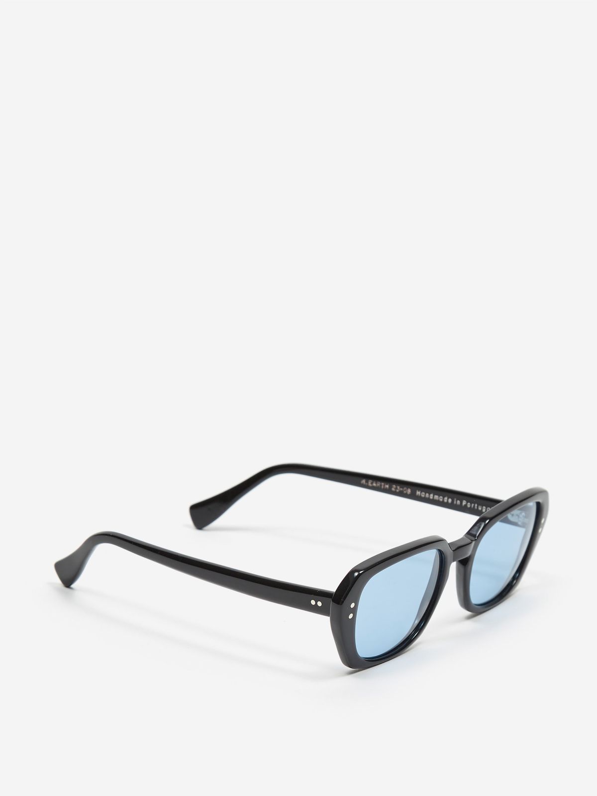 Bold Square Black Frame Ocean Blue Sunglasses