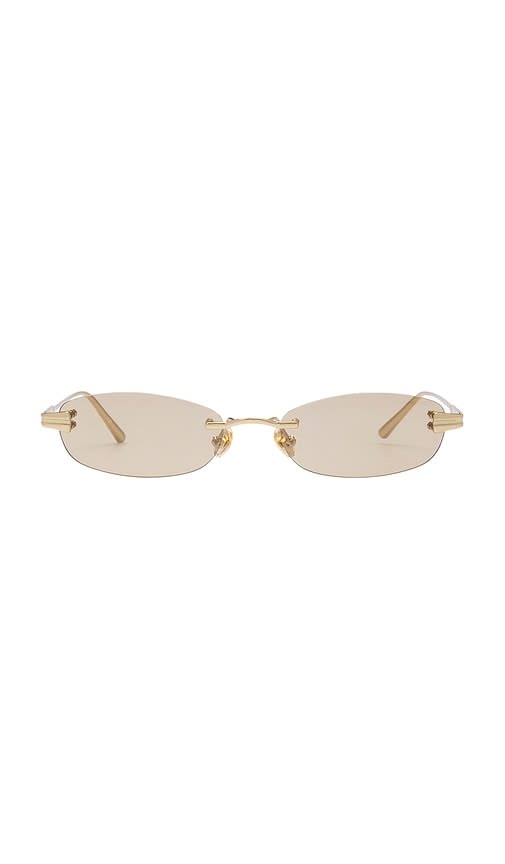 Ultra Slim Rimless Oval Gold Sunglasses
