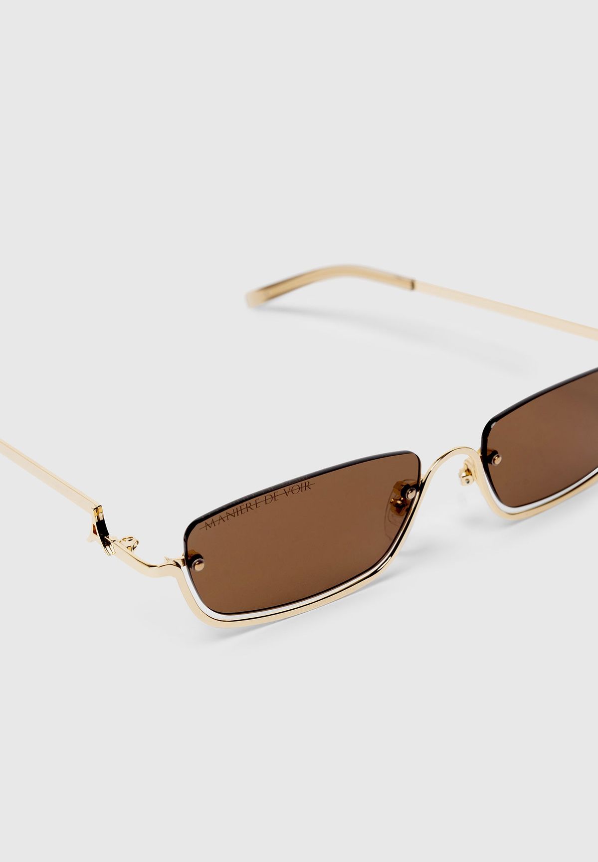Gold Wire Micro Rectangular Sunglasses