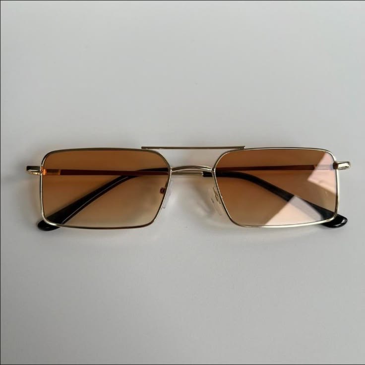 Gold Wire Micro Rectangular Sunglasses