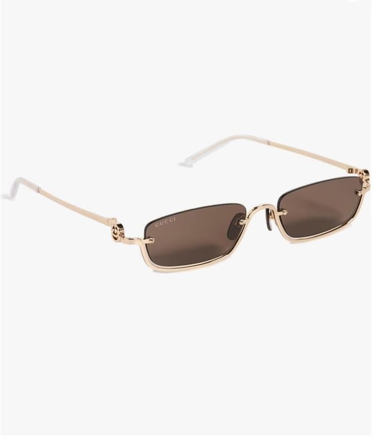 Gold Wire Micro Rectangular Sunglasses