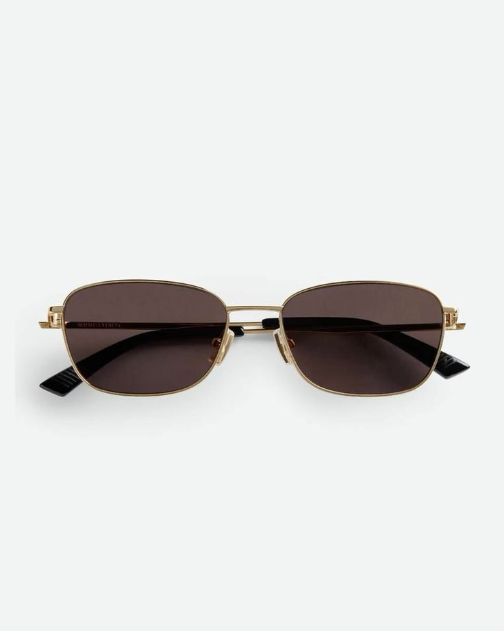 Gold Double Bridge Squared Aviator Sunglasses