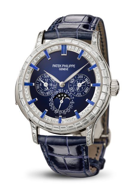Baguette Crystal Bezel Celestial Moonphase Watch