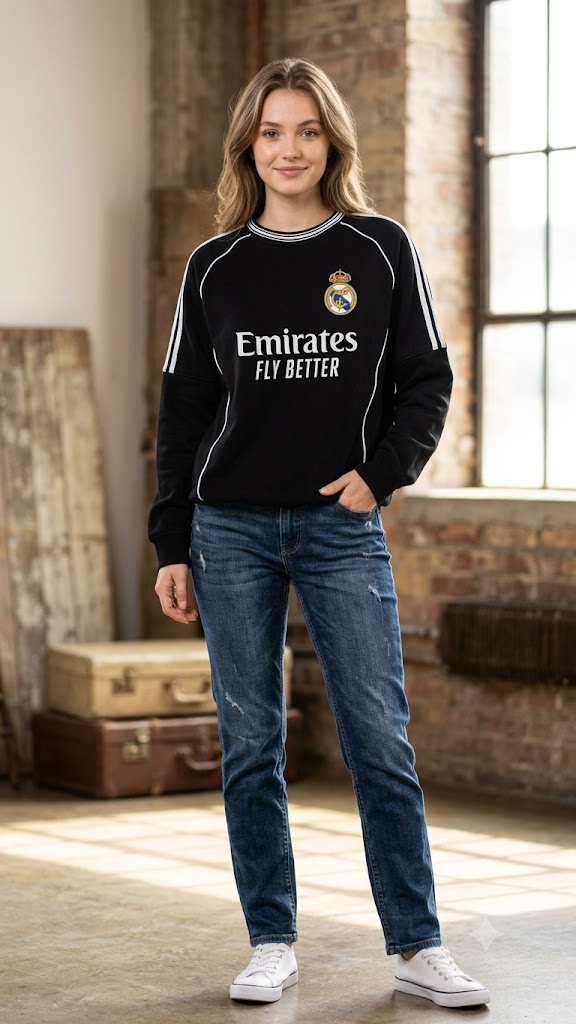Black Athletic Stripe Sweatshirt