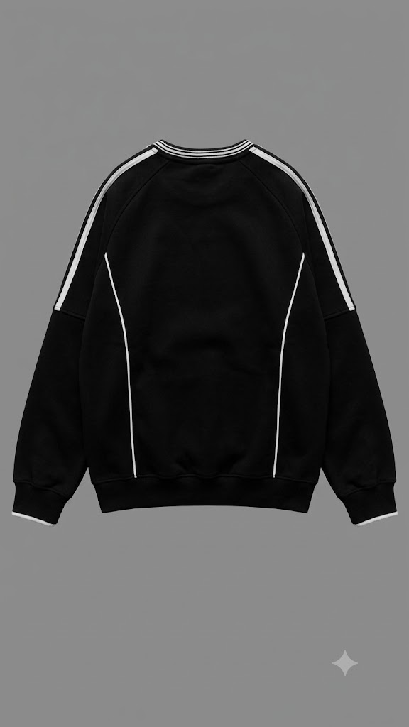 Black Athletic Stripe Sweatshirt