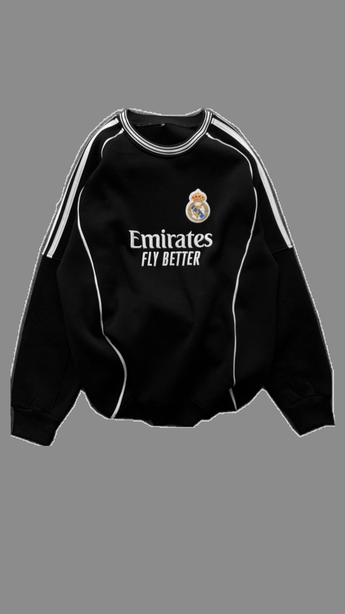 Black Athletic Stripe Sweatshirt