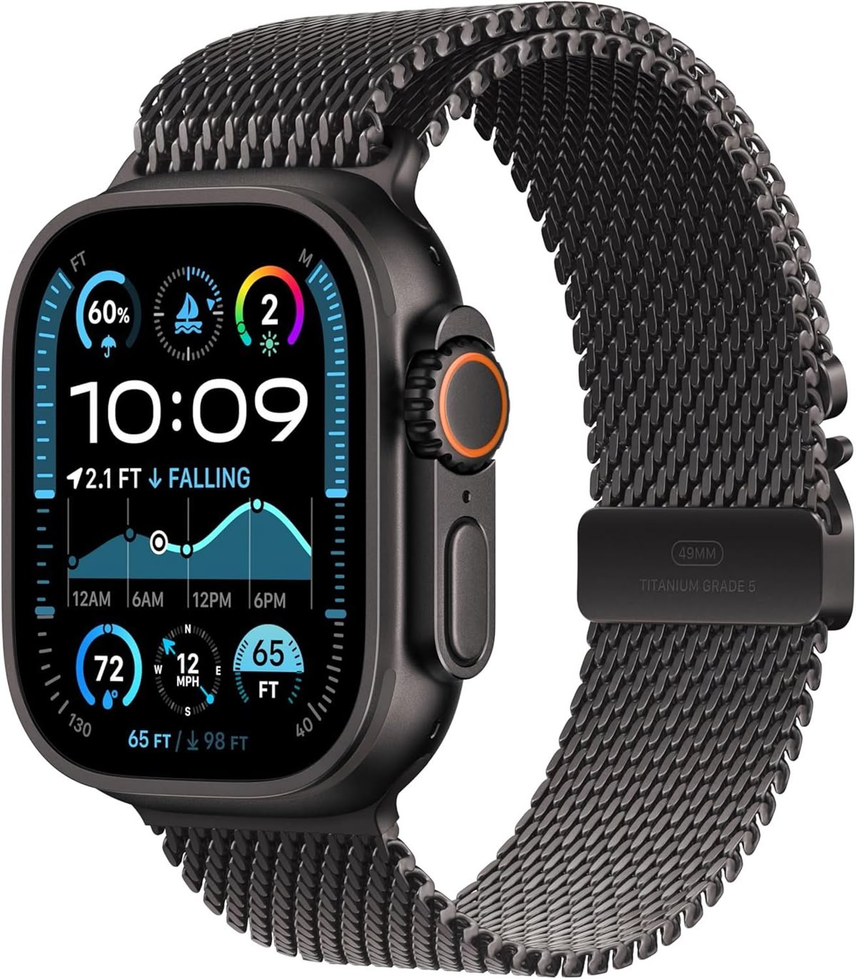 Ultra Titanium Smartwatch With Milanese Mesh Strap