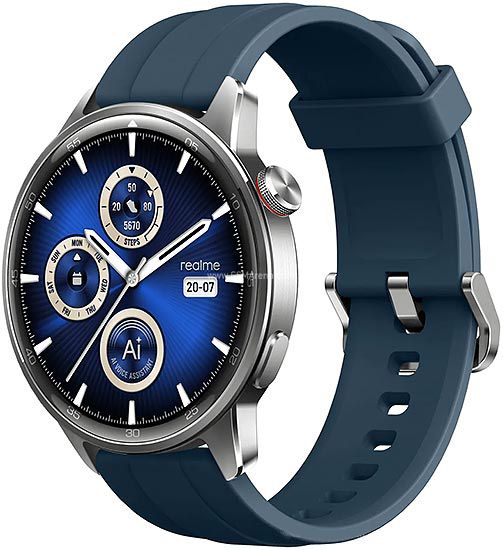 Chrono Blue Dial Rugged Smartwatch With Silicone Strap