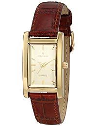 Oxblood Red Rectangular Rose Gold Leather Watch