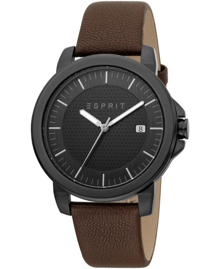 Matte Black Left-Crown Field Watch Tan Leather