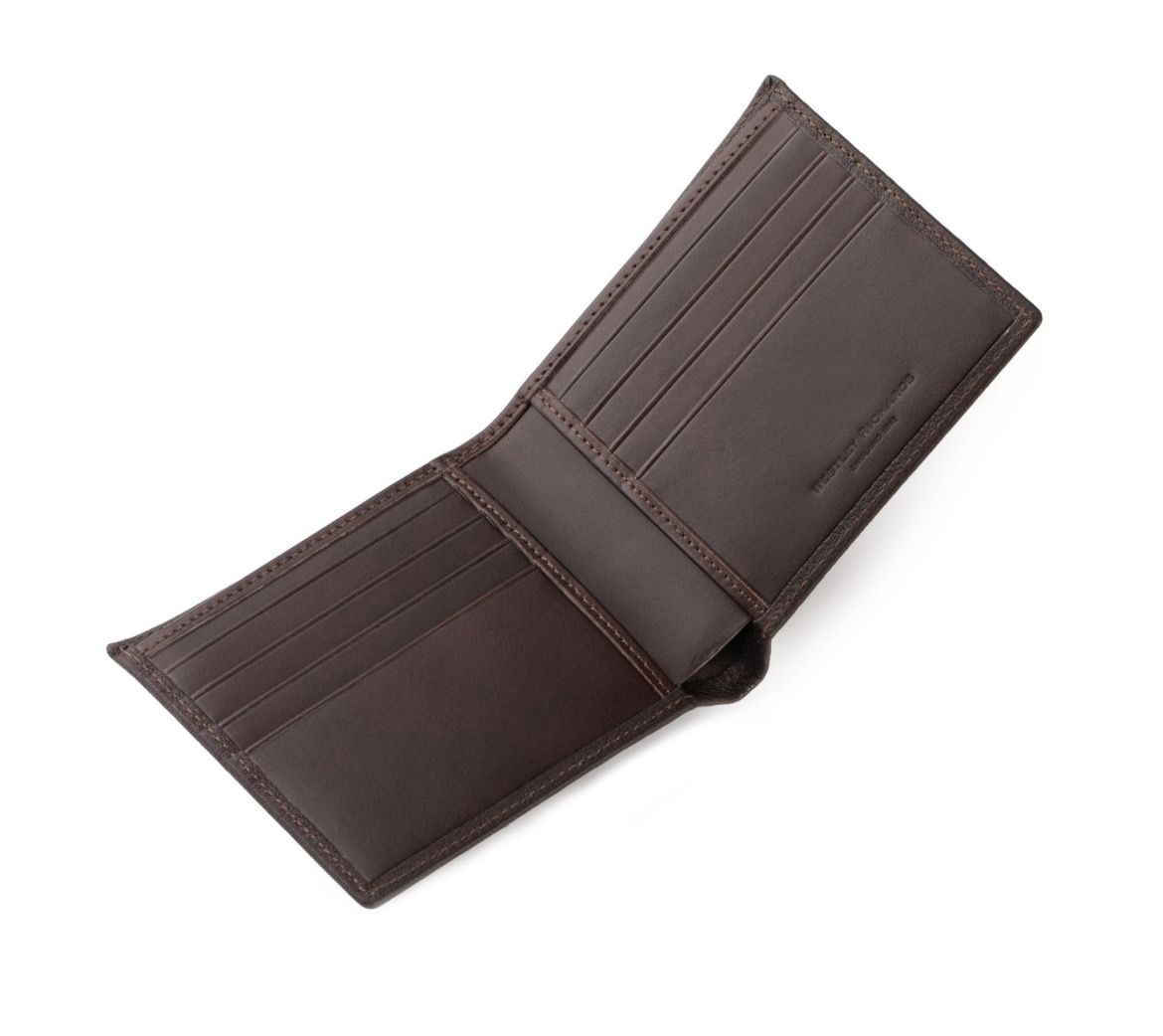 Executive Dark Chocolate Full-Grain Bifold Wallet