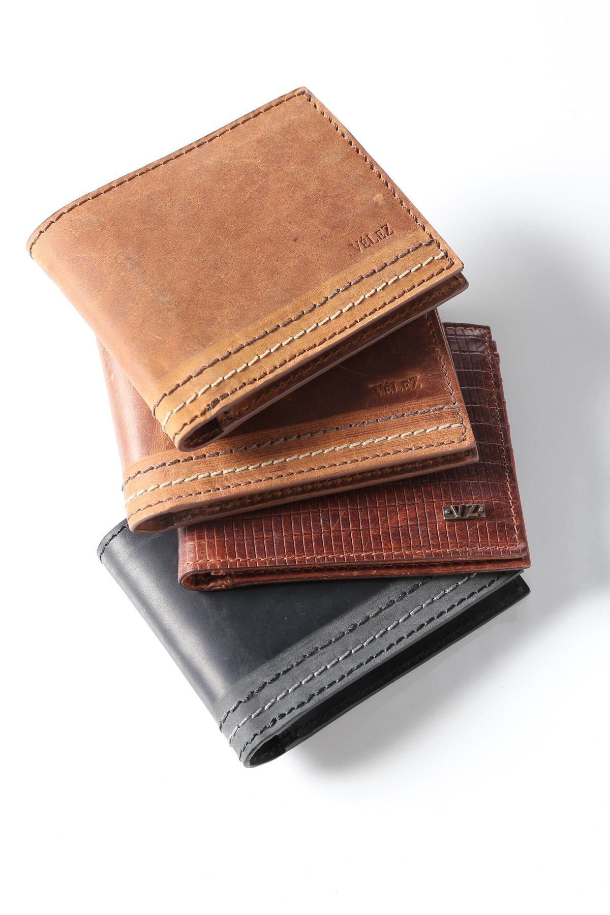 Handcrafted Rustic Stitch Leather Bifold Wallet