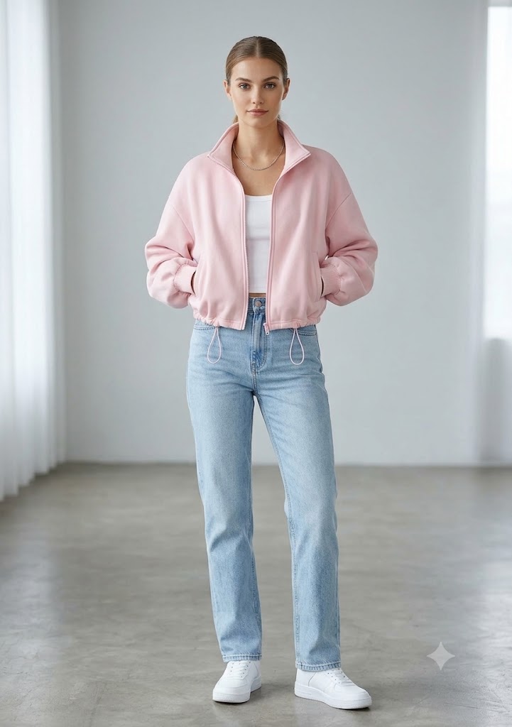Pink Classic Crew Neck Sweatshirt