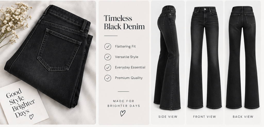 Women Black Flare Fit Jeans