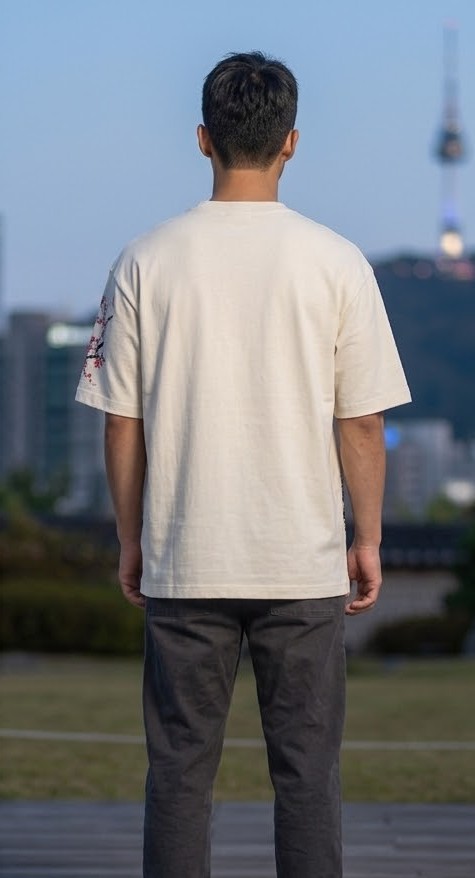 Men's Seoul Graphic Oversized Streetwear T-Shirt - Off-White