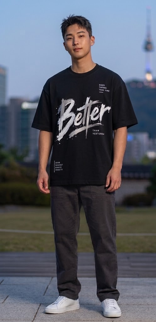Men's 'Better Than Yesterday' Oversized T-Shirt - Washed Black