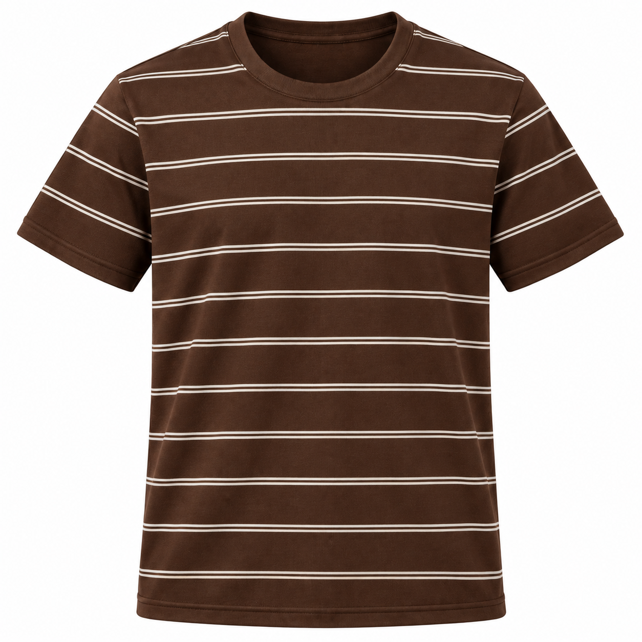 Men's Yarn-Dyed Striped Crewneck T-Shirt - Chocolate Brown