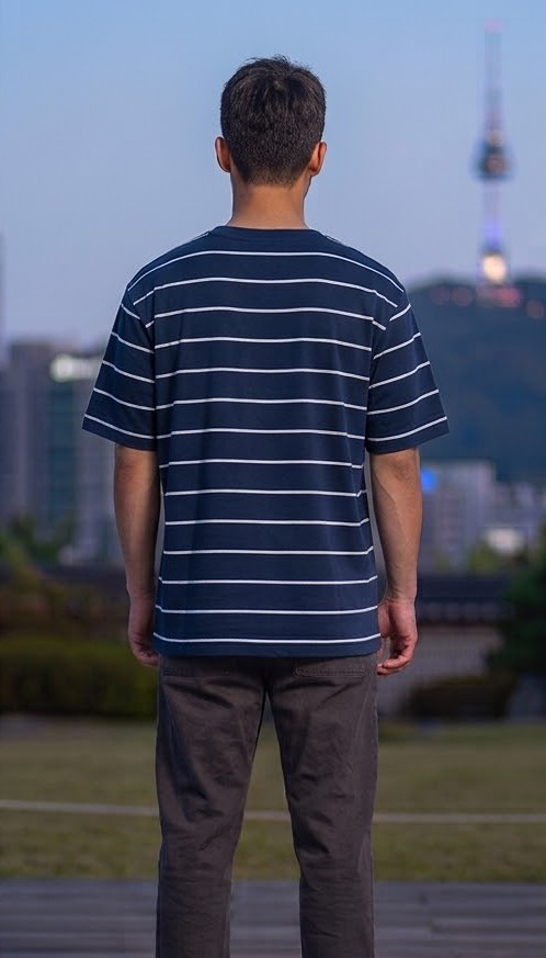 Men's Yarn-Dyed Striped Crewneck T-Shirt - Classic Navy