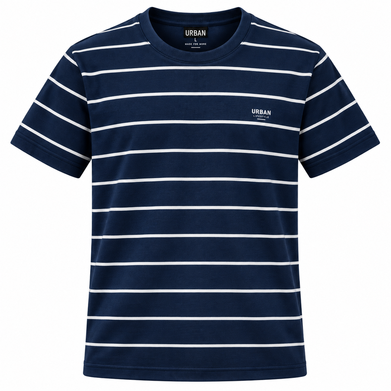 Men's Yarn-Dyed Striped Crewneck T-Shirt - Classic Navy