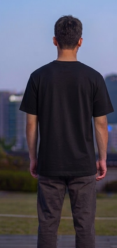 Men's 'Explore' Minimalist Mountain Chest Print T-Shirt - Black