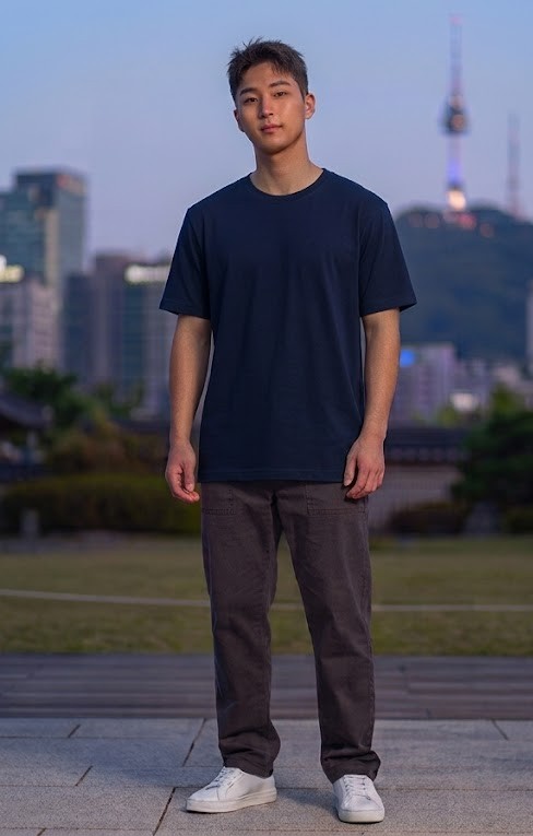 Men's Classic Combed Cotton Plain T-Shirt - Midnight Navy