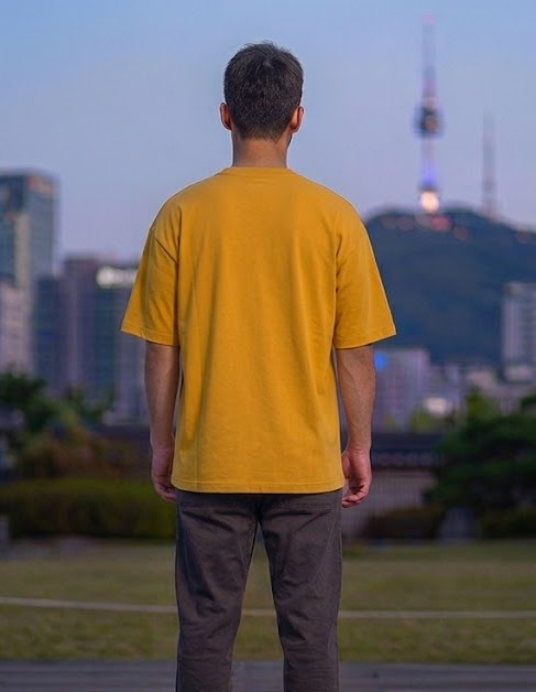 Men's Heavyweight Oversized Cotton T-Shirt - Mustard Yellow