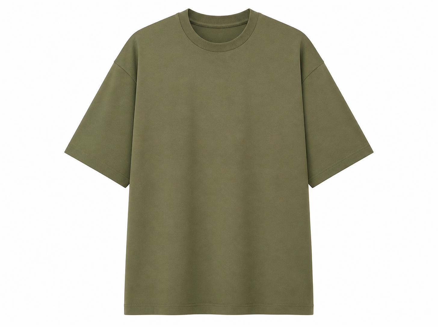Men's Heavyweight Oversized Cotton T-Shirt - Olive Khaki