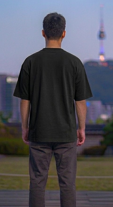 Men's Heavyweight Oversized Cotton T-Shirt - Pitch Black