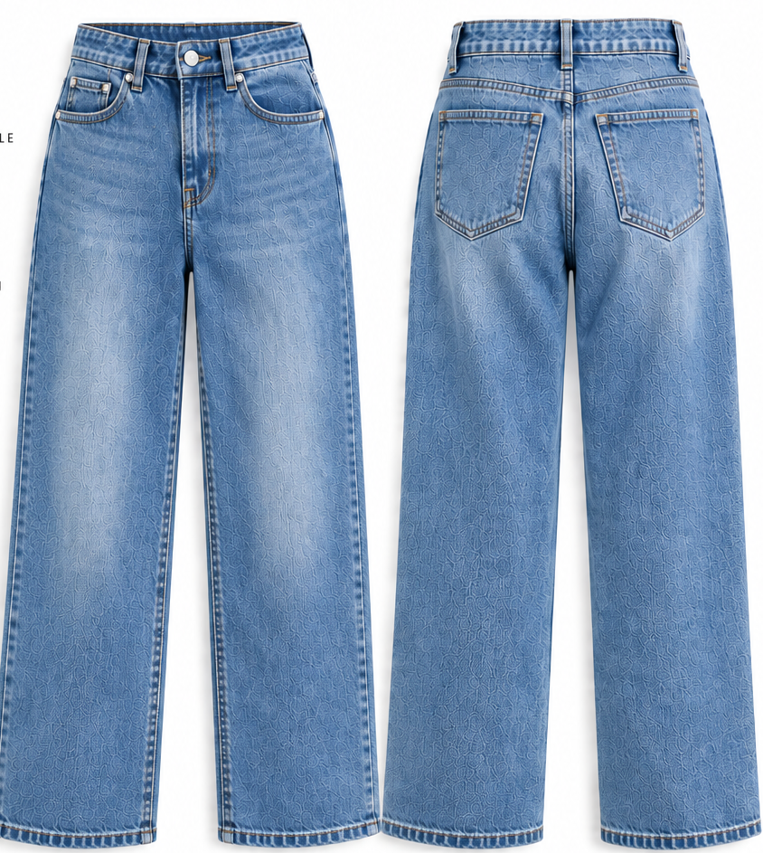 Women Classic Blue Wide Flare Jeans