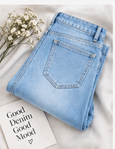 Women Classic Blue Wide Flare Jeans