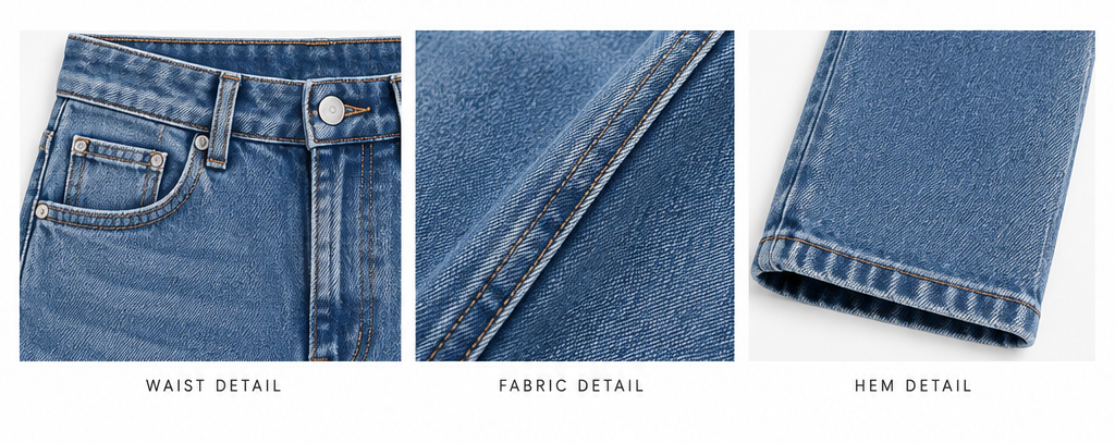 Women Classic Blue Wide Flare Jeans