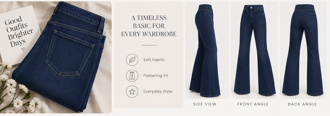 Women Deep Navy Flared Jeans