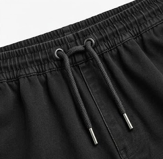 Men's Utility Drawstring Cargo Trackpants - Washed Black