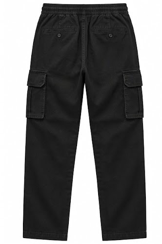 Men's Utility Drawstring Cargo Trackpants - Washed Black