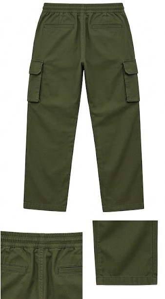 Men's Utility Drawstring Cargo Trackpants - Olive Green