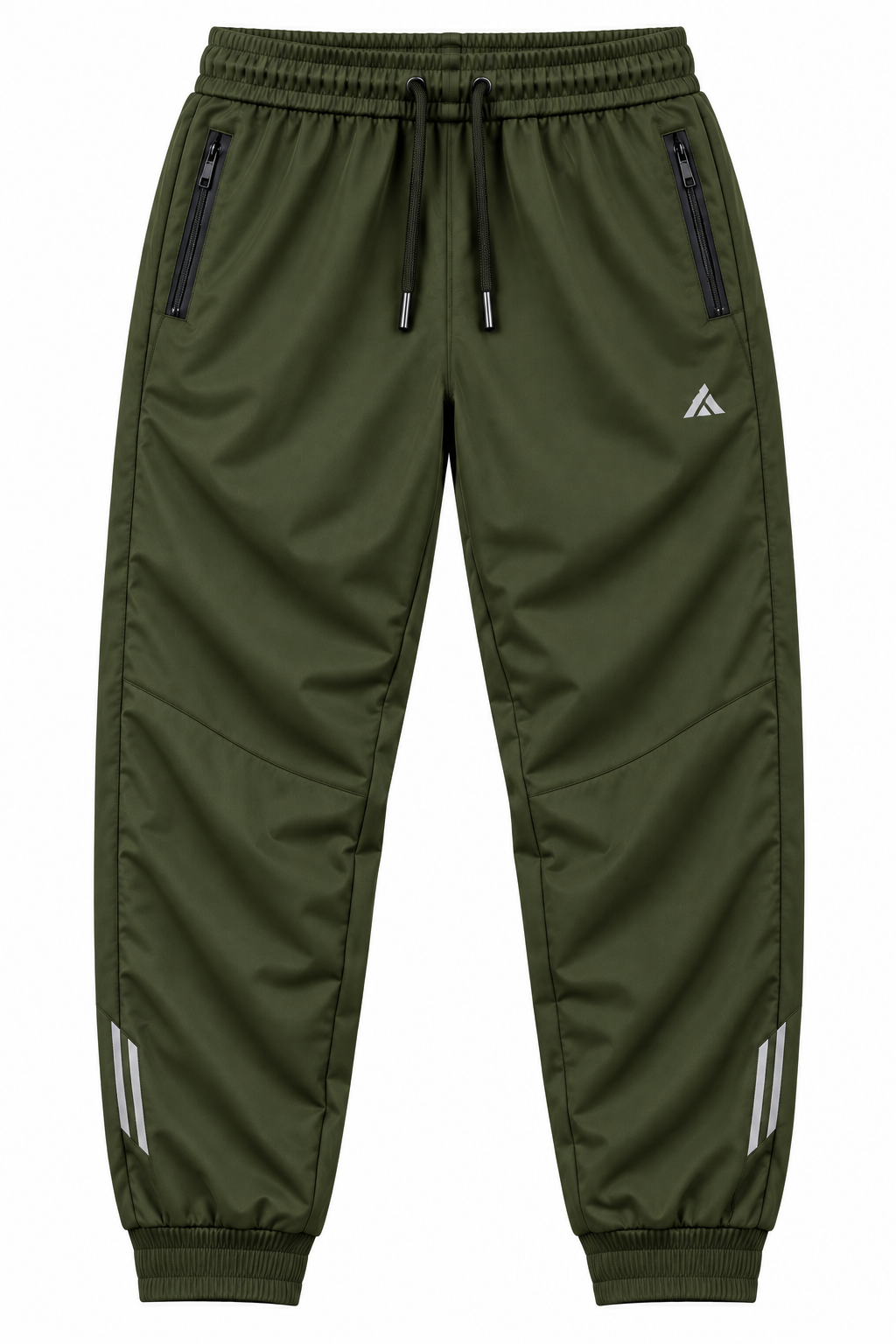 Men's Active Gym Trackpants with Reflective Details - Forest Olive