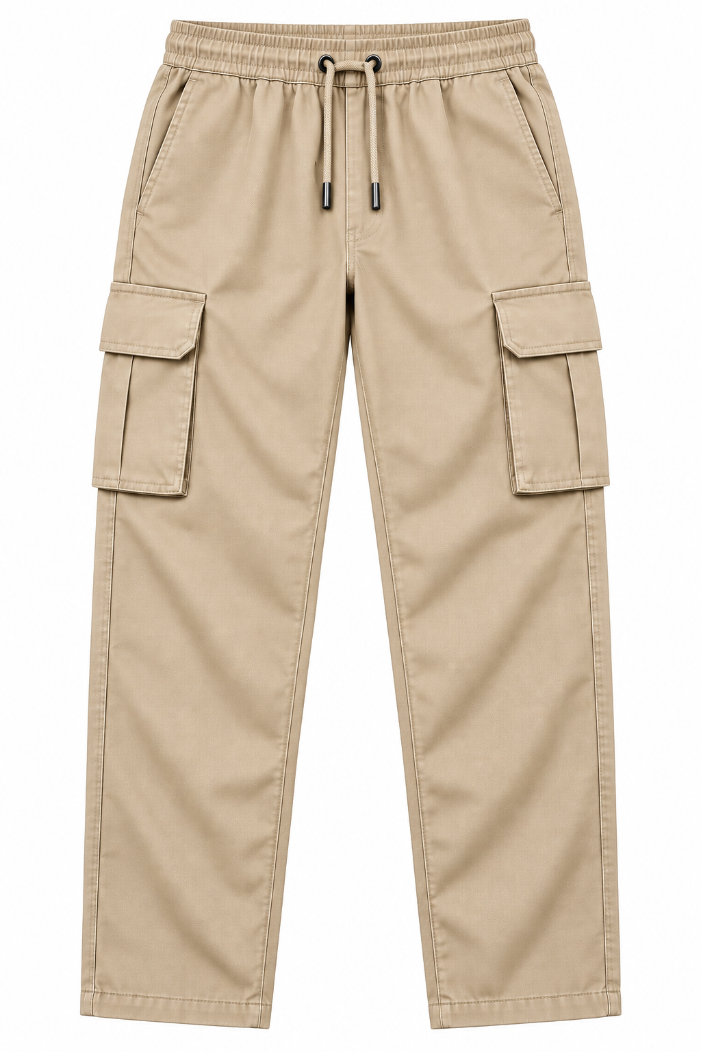 Men's Relaxed Straight-Fit Cargo Trackpants - Sand Khaki