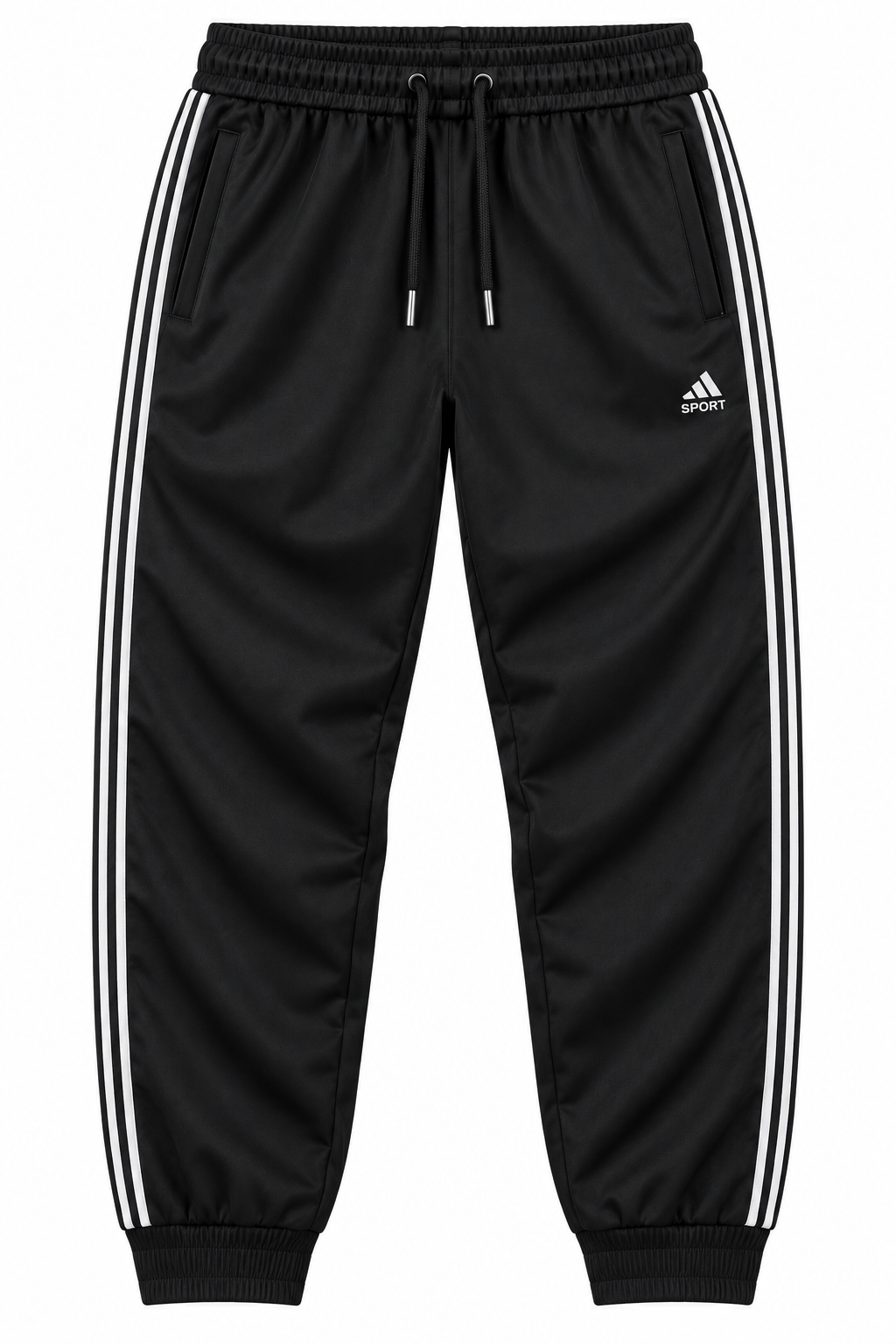 Men's Side-Stripe Athletic Trackpants - Jet Black