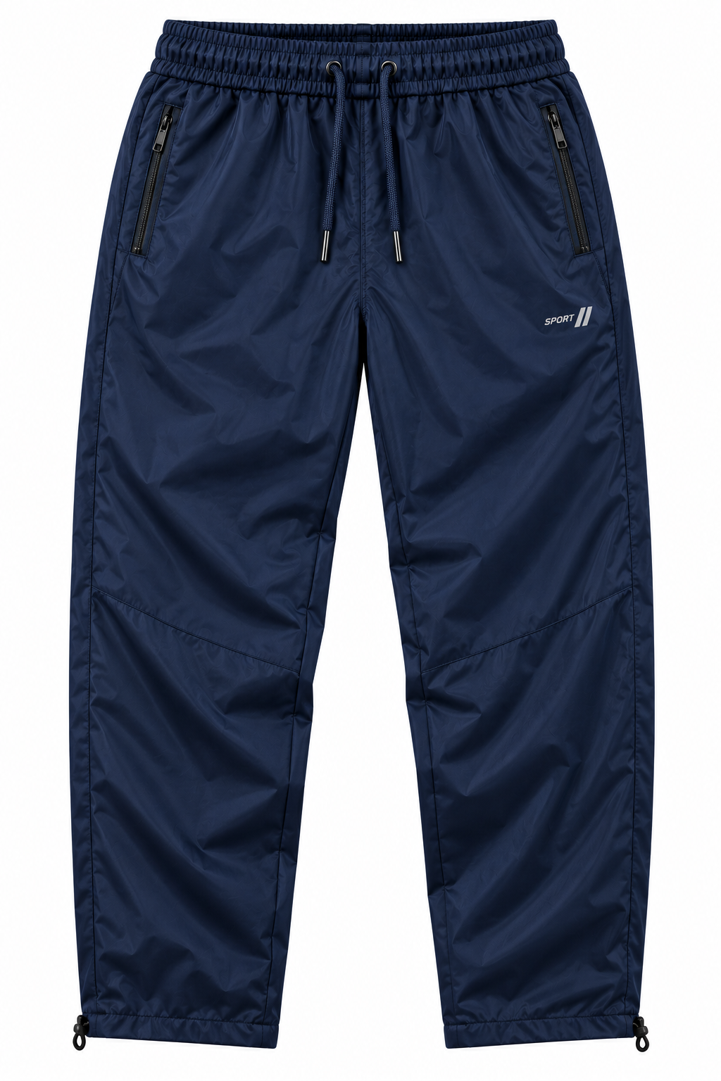 Men's Bungee-Hem Windbreaker Trackpants - Nautical Navy