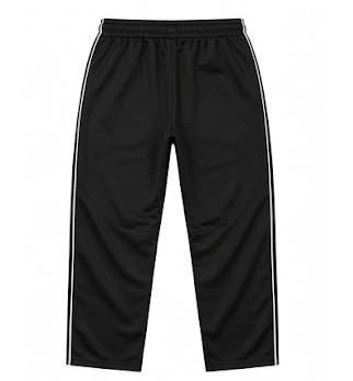 Men's Piping Detail Open-Hem Trackpants - Pitch Black