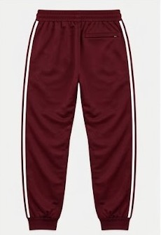 Men's Side-Stripe Athletic Trackpants - Crimson Burgundy