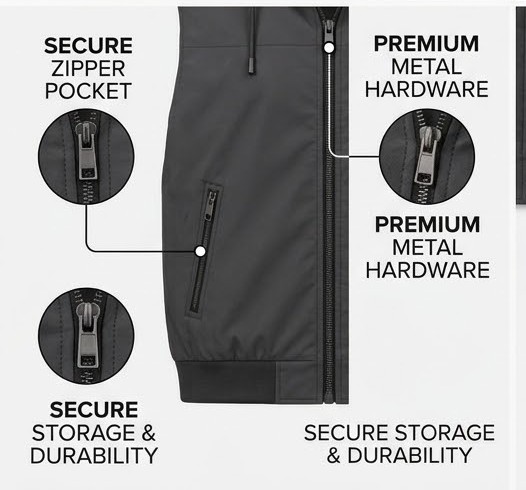 Men's Urban Tech Windbreaker Hooded Jacket - Charcoal Slate