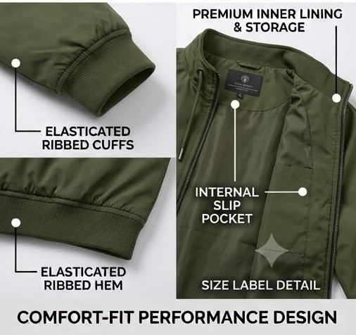 Men's Weatherproof Windbreaker Hooded Jacket - Olive Green