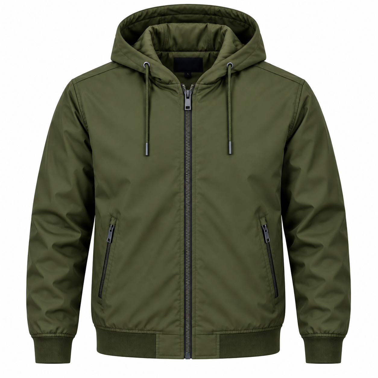 Men's Weatherproof Windbreaker Hooded Jacket - Olive Green