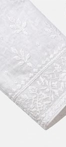 Men's Handcrafted Lucknowi Chikankari Long Kurta - Pure White