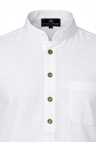 Men's Classic Cotton Festive Kurta Pyjama Set - Pristine White