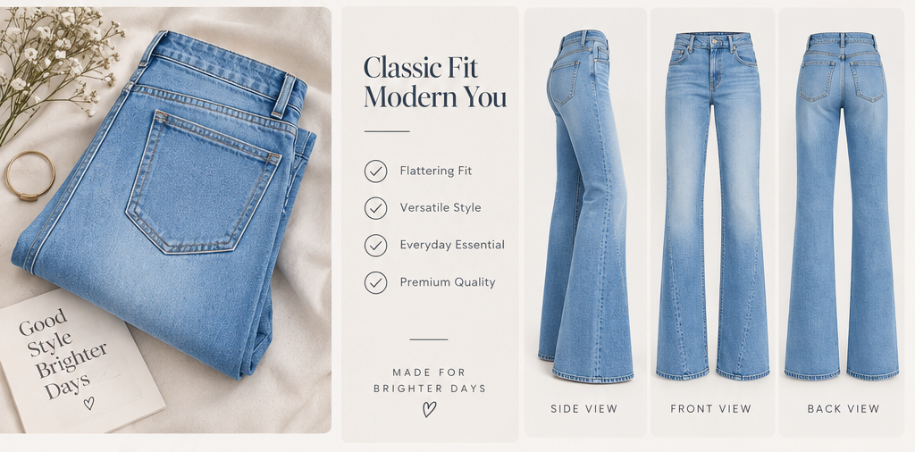 Women Soft Blue Relaxed Flare Jeans