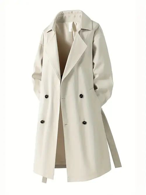 Women Classic Double Breasted Trench Coat